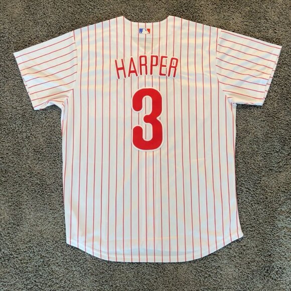 New Bryce Harper Philadelphia Phillies Red Pinstripe Jersey Stitched - Picture 1 of 2